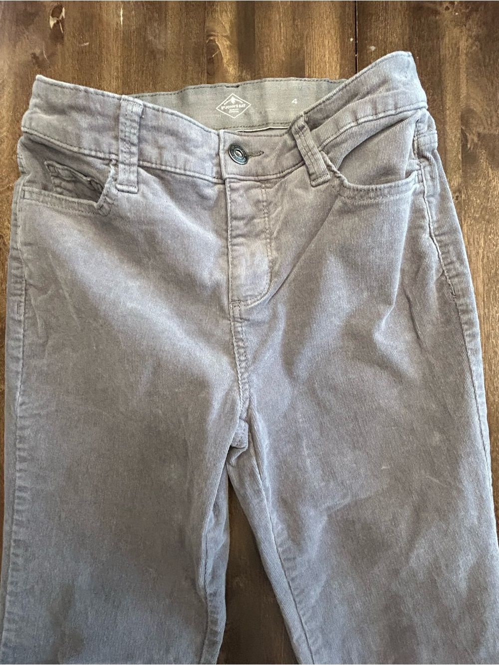 St. John's Bay Straight-Leg Corduroy Jeans in Light Gray
